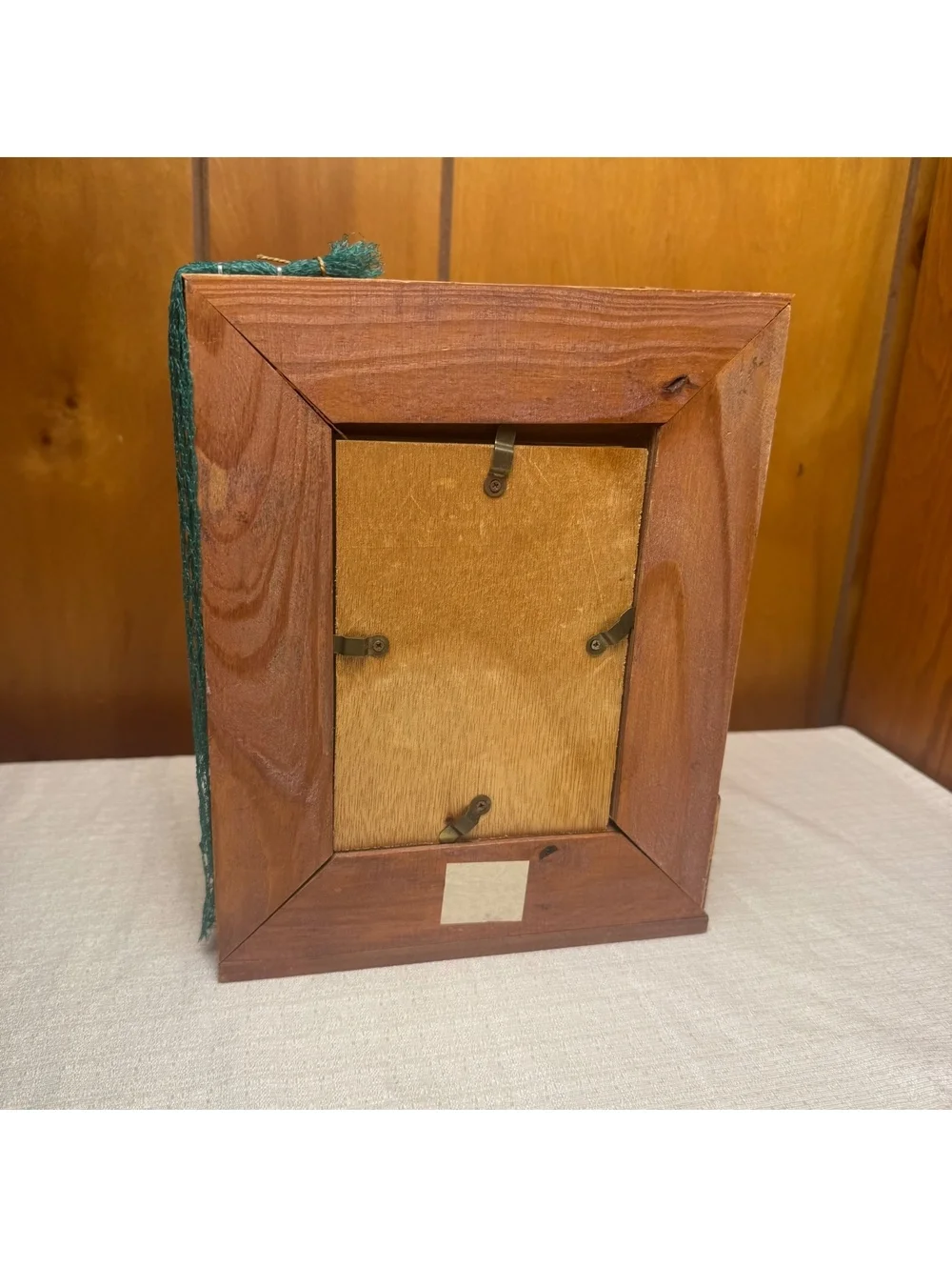 Vintage Nautical Wooden 4x6 Picture Frame With Sailboat & Fishing Net Accent